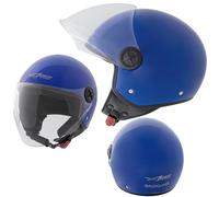 Casque Avec Moto Scooter Quad Jet Visiere ECE 22 SonicMoto Bleu