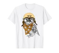Casque aviateur Hibou Graphique Cool Pilote avec Lunettes Bandana T-Shirt