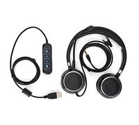 Casque binaural de Communication avec Microphone antibruit, Casque de Bureau avec Audio HD et contrôle du Volume, Casque PC Professionnel pour Centre d'appels et Entreprise