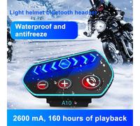 Casque Bluetooth 2021 A10 pour moto, casque d'écoute sans fil, étanche IP67, LED, pour le cyclisme, pour les appels et la musique, nouveauté 5.0
