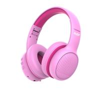 Casque Bluetooth 5.0 pour enfants avec son stéréo 85/94 dB Volume limité Casque pliable avec microphone, rose