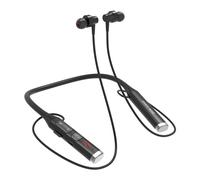 Casque Bluetooth 5.0 Tour de cou Véritables écouteurs sans fil Affichage LED Casque magnétique de sport stéréo avec micro Casque radio FM-Ruban