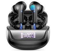 Casque Bluetooth 5.4, Écouteurs Bluetooth Stéréo HiFi avec 4 HD ENC Annulation du Bruit Microphone, Casque Sans Fil dans l'Ear 45 Heures de Lecture, IP7 Étanche Écouteurs Sans Fil Noir Clair