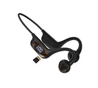 Casque Bluetooth à Conduction osseuse sans Fil avec Microphone, Casque de Sport, Affichage de la Puissance, Fente pour Carte TF, écouteurs résistants à la Transpiration(Noir)