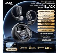 Casque Bluetooth Acer OHR510, design à écouteurs ouverts avec boîtier de charge, écouteurs sans fil avec style d'oreille suspendu, son stéréo, annulation du bruit, faible latence, ajustement confortab