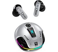 Casque Bluetooth Annulation De Bruit Active 60 Heures Écouteurs Bluetooth Annulation Bruit Basses Profondes Écouteurs Intra-Auriculaires Rgb Light, B5 Argent