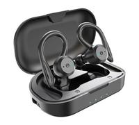 Casque Bluetooth APEKX Véritables écouteurs sans Fil avec étui de Chargement IPX7 stéréo étanches avec Micro intégré Intra-Auriculaires Deep Bass pour Le Sport en Cours d'exécution Noir