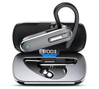 Casque Bluetooth avec microphone LED CVC8.0, kit mains libres, 100 heures d'autonomie avec étui de charge, casque intra-auriculaire sans fil pour iOS, Android et ordinateur portable (avec compartiment