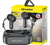 Casque Bluetooth Awei 5.3 T58 Anc Tws + Station d'accueil Noir/Noir