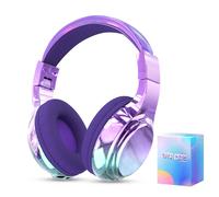 Casque Bluetooth brillant pour enfants,casque stéréo sans fil avec micro pour filles,casque de musique pour enfants,cadeaux de Noël,voyage - Type Deep Purple With BOX