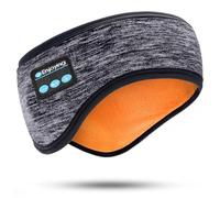 Casque Bluetooth double couche pour homme et femme - Pour l'hiver par temps froid - Sans fil - Doublure en polaire épaisse - Pour sports de plein air, course à pied, cyclisme (gris)