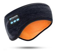 Casque Bluetooth double couche pour homme et femme - Pour l'hiver par temps froid - Sans fil - Doublure en polaire épaisse - Pour sports de plein air, course à pied, cyclisme (noir)