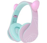 Casque Bluetooth Enfant, P2 Casque Audio pour Enfants avec Volume limité à 85db, Écouteurs sans Fil et Filaires, Casque Pliable et Réglable, Confortable, avec Micro intégré, Micro SD Slot