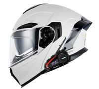 Casque Bluetooth Moto Modulable Homologué ECE Homme Et Femme Bluetooth Flip Up Casque Moto avec Double Visière pour Anti-Collision Casque Scooter Casque Integral Modulable pour Locomotive E,XXL