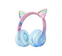 Avizar – Casque Bluetooth – Oreilles de chat lumineuses – Bleu