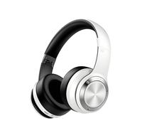 Casque Bluetooth Pliable Controle Tactile Opération Multiple écouteurs de Jeu Stéréo Superbe Qualité Sonore Carte TF avec Micro,Blanc+Noir