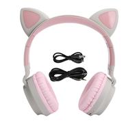 Casque Bluetooth pour enfants, pliable, supra-auriculaire, lumineux LED, arceau réglable, conception résistante, microphone et contrôle du volume,