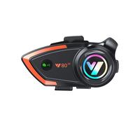 Casque Bluetooth Pour Moto Avec Micro Souple + Dur, Noir