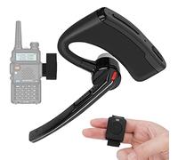 Casque Bluetooth pour talkie-walkie avec microphone antibruit 2 broches sans fil avec doigt PTT compatible avec les radios BaoFeng Kenwood Btech et plus encore (non compatible avec Motorola/Midland)
