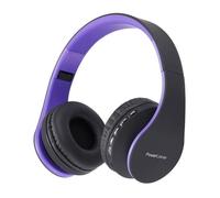 PowerLocus Casque Bluetooth sans Fil, Pliable Casque Audio Stéréo, Oreillette Bluetooth avec Micro Intégré/Micro SD/FM Radio pour Téléphones/PC/Tablettes/TV (Violet)