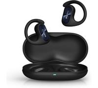 Casque Bluetooth sans Fil avec 4 Microphones pour des appels clairs, Design divisé avec Crochets d'oreille, IPX5, 30 Heures d'autonomie, Compatible avec iPhone et Android (Noir)