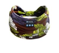 Casque Bluetooth sans fil avec fleur pour le sport, le sommeil, élastique, respirant, musique (vert)