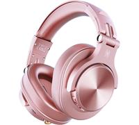 Casque Bluetooth sans Fil BT5.2 avec 72 Heures A70, Réduction de Bruit CVC 8.0, 3 Câbles, Léger Confortable, Pliable, Partage de Musique, Compatible Téléphone, DJ, Piano, Guitare (Pink)
