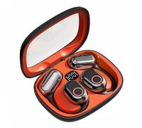 Casque Bluetooth sans fil, casque de sport Bluetooth 5.4 à conduction osseuse, réduction du bruit ENC, casque de jeu, qualité audio Hi-Fi, écran LED, étanche IPX7 (orange)