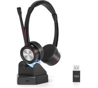 Casque Bluetooth Sans Fil, Casque Pc Avec Micro Antibruit Et Usb Dongle 40H D'Autonomie, Casque Audio Connexion Multipoint, Casque