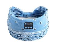 Casque Bluetooth sans fil fleur bandeau sport sommeil écouteurs élastique respirant musique microphone (bleu)