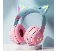 Casque Bluetooth sans fil JST-035C Casque de jeu pour PC Support TF Carte Cat Ear Stéréo Écouteurs Big Hand kasset - Type pink