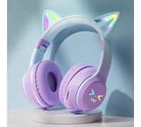 Casque Bluetooth sans fil JST-035C Casque de jeu pour PC Support TF Carte Cat Ear Stéréo Écouteurs Big Hand kasset - Type purple
