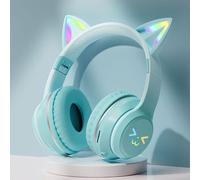 Casque Bluetooth sans fil JST-035C Casque de jeu pour PC Support TF Carte Cat Ear Stéréo Écouteurs Big Hand kasset - Type green