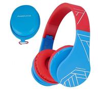 Casque Bluetooth Sans Fil, PowerLocus Casque Audio Pour Enfants - Bleu-Rouge