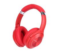 Casque Bluetooth sans fil Super Bass Stéréo HD Réduction du bruit écouteur AUX-In Casque de jeu monté sur la tête avec micro, Rouge