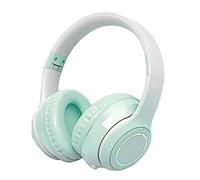 Casque Bluetooth sans Fil sur L'oreille, Casque de Basses Lourdes avec Microphone et Casque Bluetooth V5.1 Pliable pour Voyage Smartphone Ordinateur Portable (Vert)