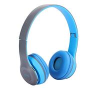 Casque Bluetooth sans fil, téléphones portables Ordinateurs Tablettes Casque de réduction du bruit avec fente pour carte mémoire Casque supra-auriculaire pour écouter de la musique Regarder(Bleu)