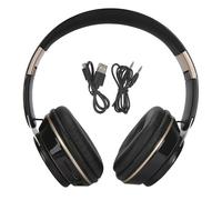 Casque Bluetooth supra-auriculaire, ventilation optimale, oreillettes en similicuir souple, longue autonomie, appels mains libres, idéal pour les