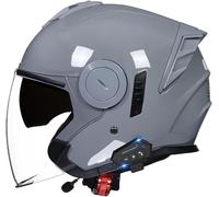 Casque Bol, Casque Jet Brain Cap Demi-Casque Moto Vintage Homologué Dot/ECE Casque Demi-Coque Rétro Ouvert Casque À Visière Intégrée Cruiser Chopper Scooter Cyclomoteur 7,L(59-60cm)