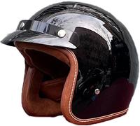 Casque Bol, Casque Jet Brain - Cap Demi-Casque Moto Vintage Homologué Dot/ECE Casque Demi-Coque Rétro Ouvert Casque À Visière Intégrée Cruiser Chopper Scooter Cyclomoteur 3,L