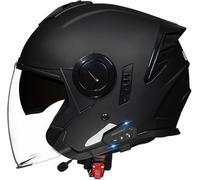 Casque Bol, Casque Jet Brain Cap Demi-Casque Moto Vintage Homologué Dot/ECE Casque Demi-Coque Rétro Ouvert Casque À Visière Intégrée Cruiser Chopper Scooter Cyclomoteur 6,L(59-60cm)