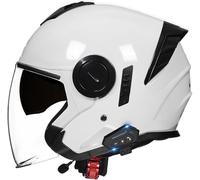 Casque Bol, Casque Jet Brain Cap Demi-Casque Moto Vintage Homologué Dot/ECE Casque Demi-Coque Rétro Ouvert Casque À Visière Intégrée Cruiser Chopper Scooter Cyclomoteur 8,XL(61-62cm)