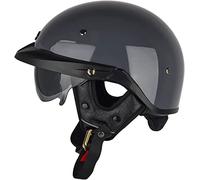 Casque Bol Moto Homologué ECE/Dot Vintage Mobylette Demi Jet Casque de Moto à Face Ouverte avec Dégagement Rapide de Lunettes Cour Cruiser Dapté à La Conduite en Extérieur B,XXXL