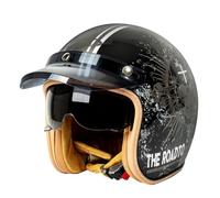 Casque Bol Moto Open Face Classic Sun Casque Moto Jet Vintage avec Visière Casques Vintage à Face Ouvert ECEDOT Homologué en pour Scooter Chopper - Casque de Moto Homme Et Femme U,L=59~60cm