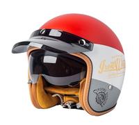 Casque Bol Moto Open Face Classic Sun Casque Moto Jet Vintage avec Visière Casques Vintage à Face Ouvert ECEDOT Homologué en pour Scooter Chopper - Casque de Moto Homme Et Femme C,XL=61~62cm