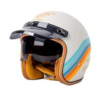 Casque Bol Moto Open Face Classic Sun Casque Moto Jet Vintage avec Visière Casques Vintage à Face Ouvert ECEDOT Homologué en pour Scooter Chopper - Casque de Moto Homme Et Femme B,XL=61~62cm