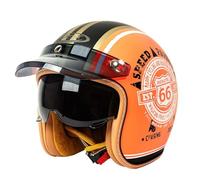Casque Bol Moto Open Face Classic Sun Casque Moto Jet Vintage avec Visière Casques Vintage à Face Ouvert ECEDOT Homologué en pour Scooter Chopper - Casque de Moto Homme Et Femme J,L=59~60cm