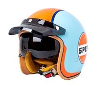 Casque Bol Moto Open Face Classic Sun Casque Moto Jet Vintage avec Visière Casques Vintage à Face Ouvert ECEDOT Homologué en pour Scooter Chopper - Casque de Moto Homme Et Femme T,L=59~60cm