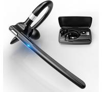 Casque BT, Écouteur BT sans Fil v5,4 avec étui de Chargement 500mah, Casque Mains Libres avec Double Micro CVC 8,0 pour Ordinateur, Téléphones Portables, Camionneur, Bureau à Domicile (A)