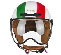 CGM EBI Italia 801I Casque de vélo, Ski, vélo électrique, Blanc, Vert, Rouge Mat, M (57-58 cm)